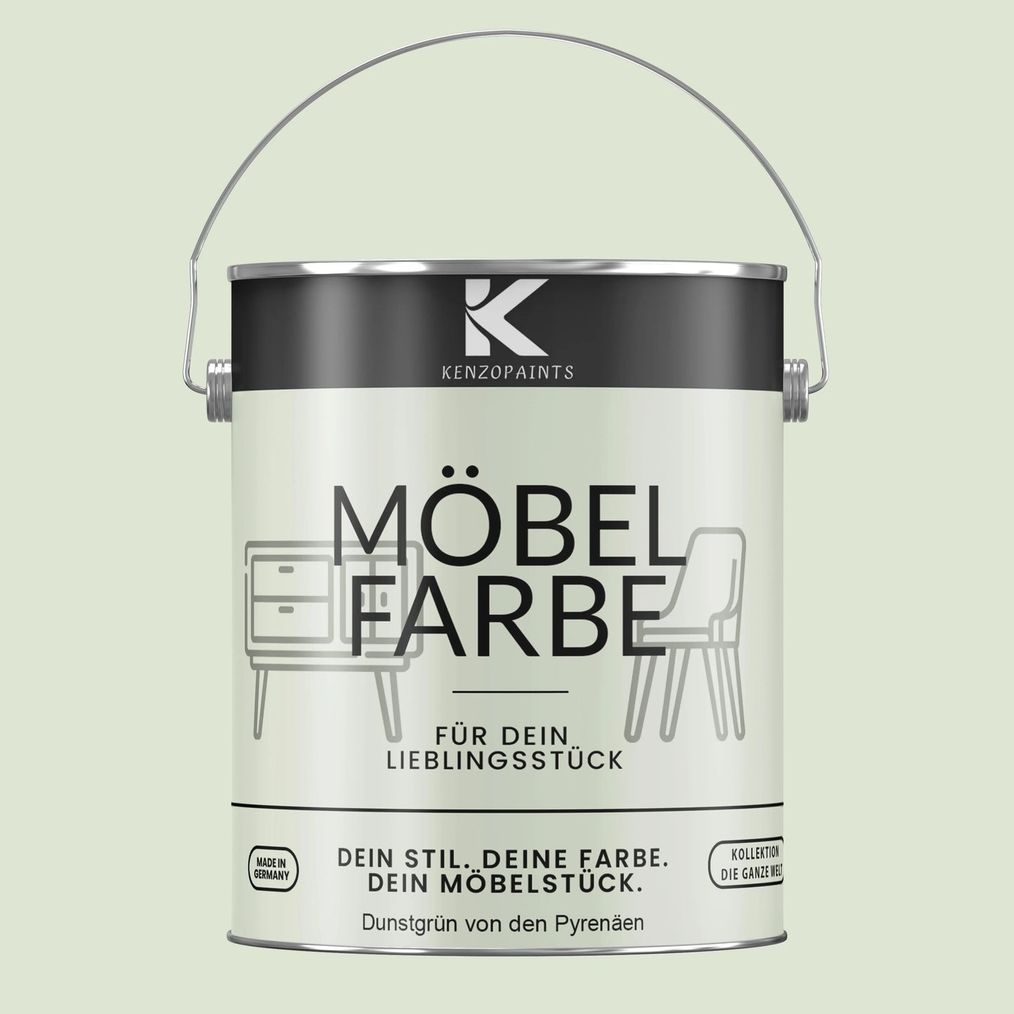 Kenzopaints Möbelfarbe - Dunstgrün von den Pyrenäen