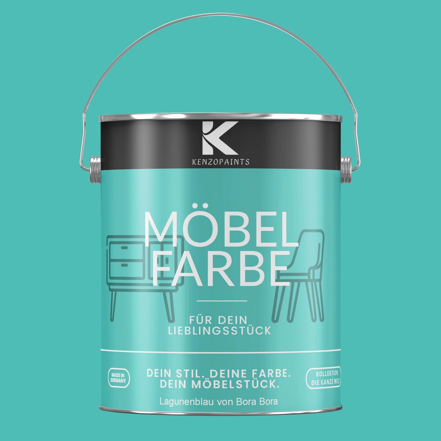 Kenzopaints Möbelfarbe - Lagunenblau von Bora Bora