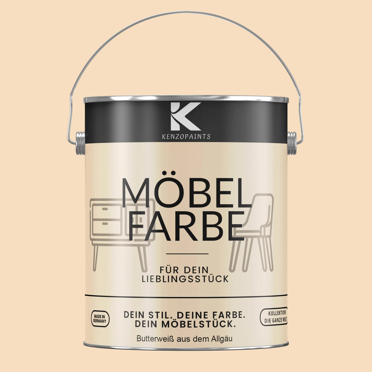 Kenzopaints Möbelfarbe - Butterweiß aus dem Allgäu
