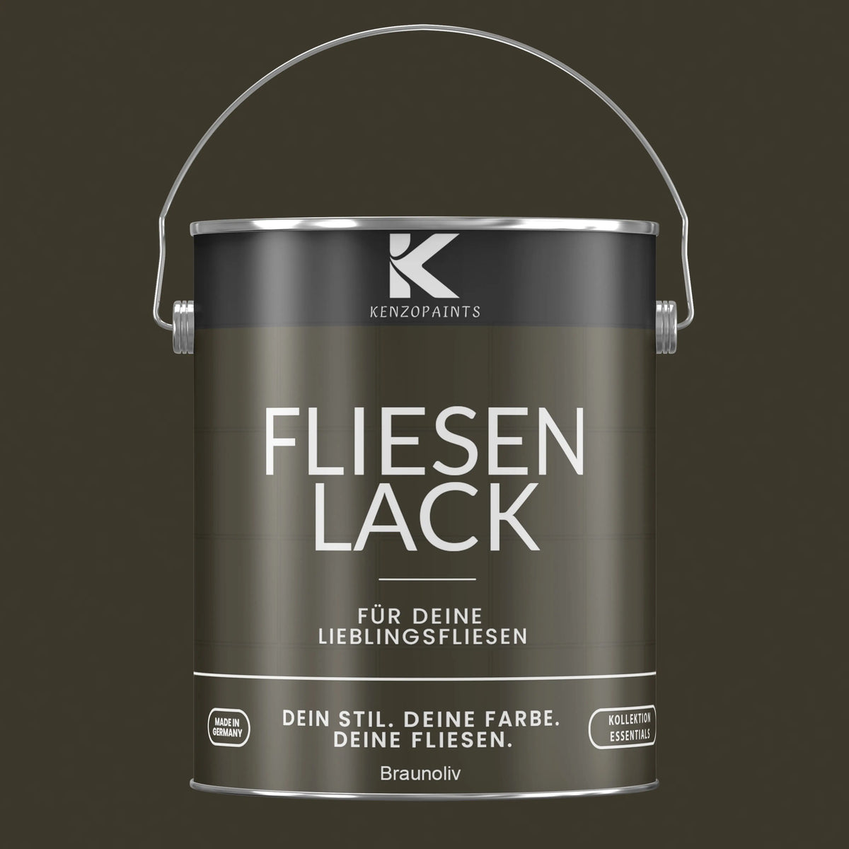Kenzopaints Fliesenlack Fliesenfarbe - Braunoliv (RAL 6022) Kenzopaints