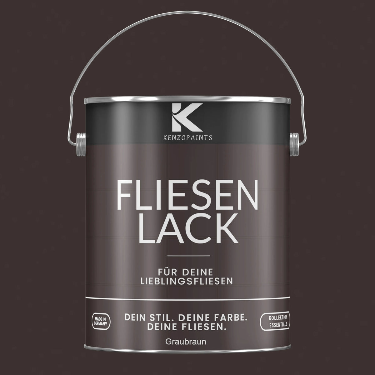 Kenzopaints Fliesenlack Fliesenfarbe - Graubraun (RAL 8019) Kenzopaints