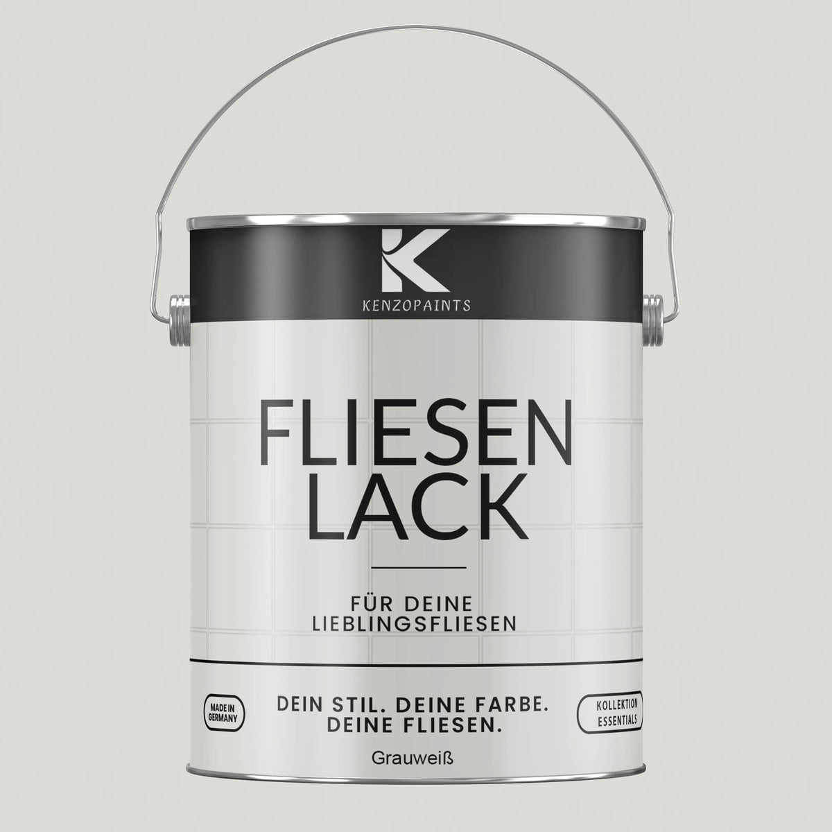 Kenzopaints Fliesenlack Fliesenfarbe - Grauweiß (RAL 9002) Kenzopaints