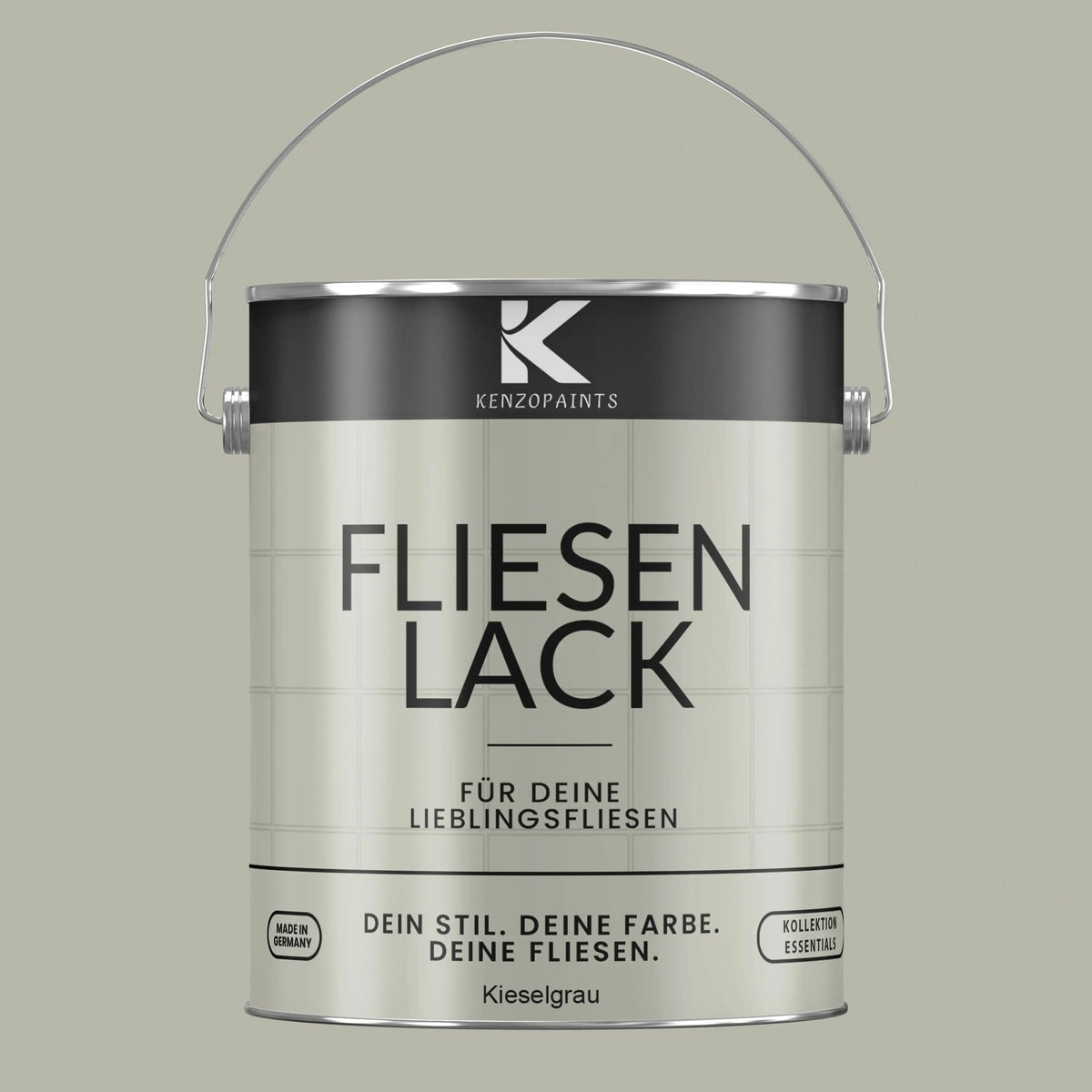 Kenzopaints Fliesenlack Fliesenfarbe - Kieselgrau (RAL 7032) Kenzopaints