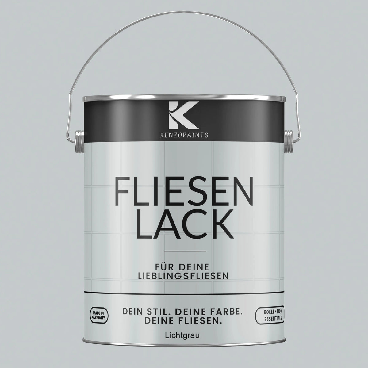 Kenzopaints Fliesenlack Fliesenfarbe - Lichtgrau (RAL 7035) Kenzopaints