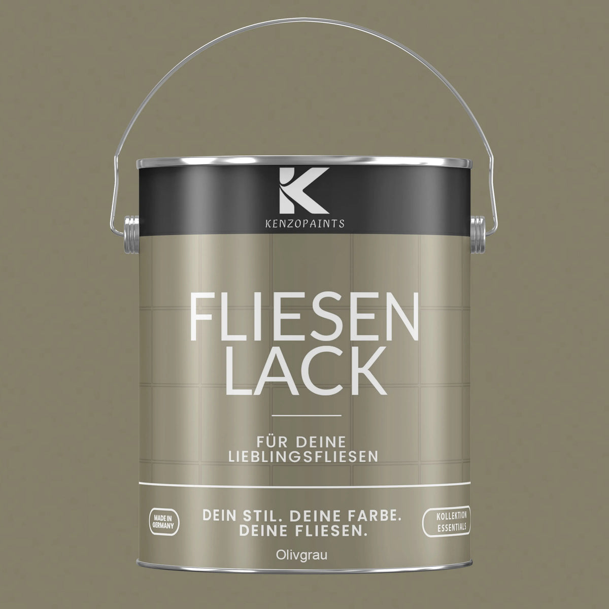 Kenzopaints Fliesenlack Fliesenfarbe - Olivgrau (RAL 7002) Kenzopaints