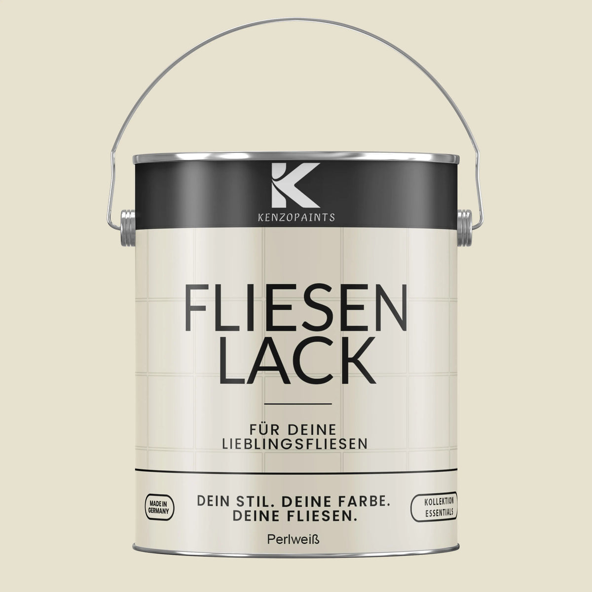 Kenzopaints Fliesenlack Fliesenfarbe - Perlweiß (RAL 1013) Kenzopaints