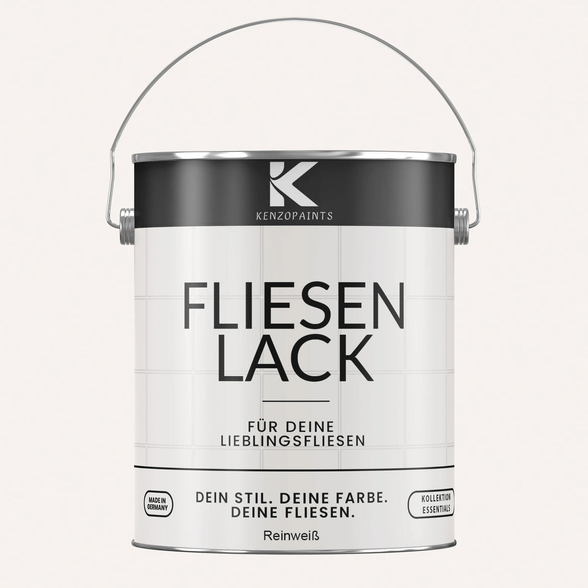 Kenzopaints Fliesenlack Fliesenfarbe - Reinweiß (RAL 9010) Kenzopaints