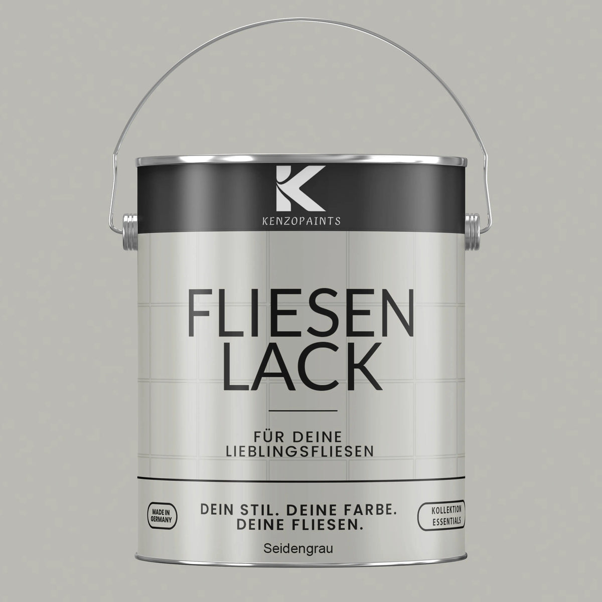 Kenzopaints Fliesenlack Fliesenfarbe - Seidengrau (RAL 7044) Kenzopaints