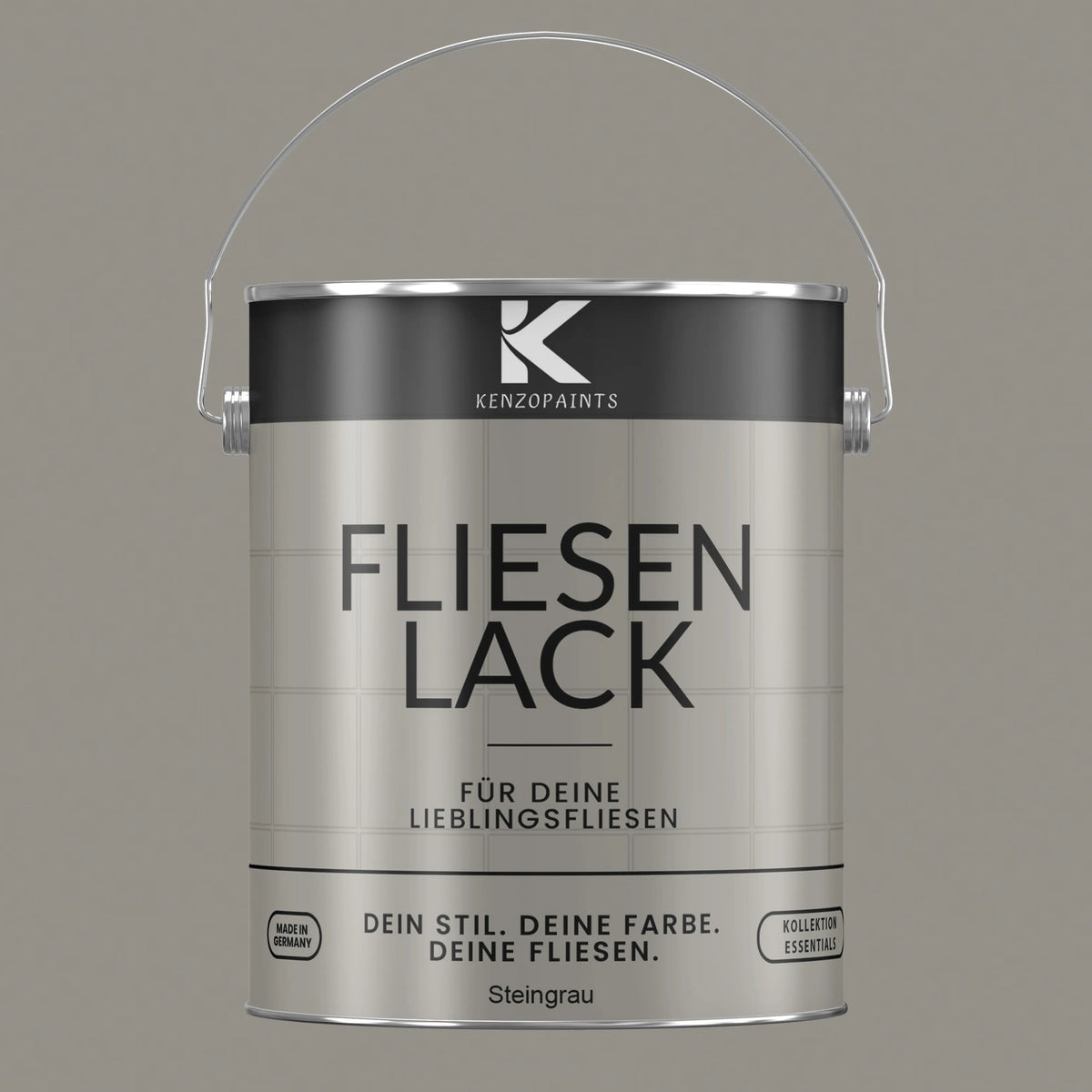Kenzopaints Fliesenlack Fliesenfarbe - Steingrau (RAL 7030) Kenzopaints