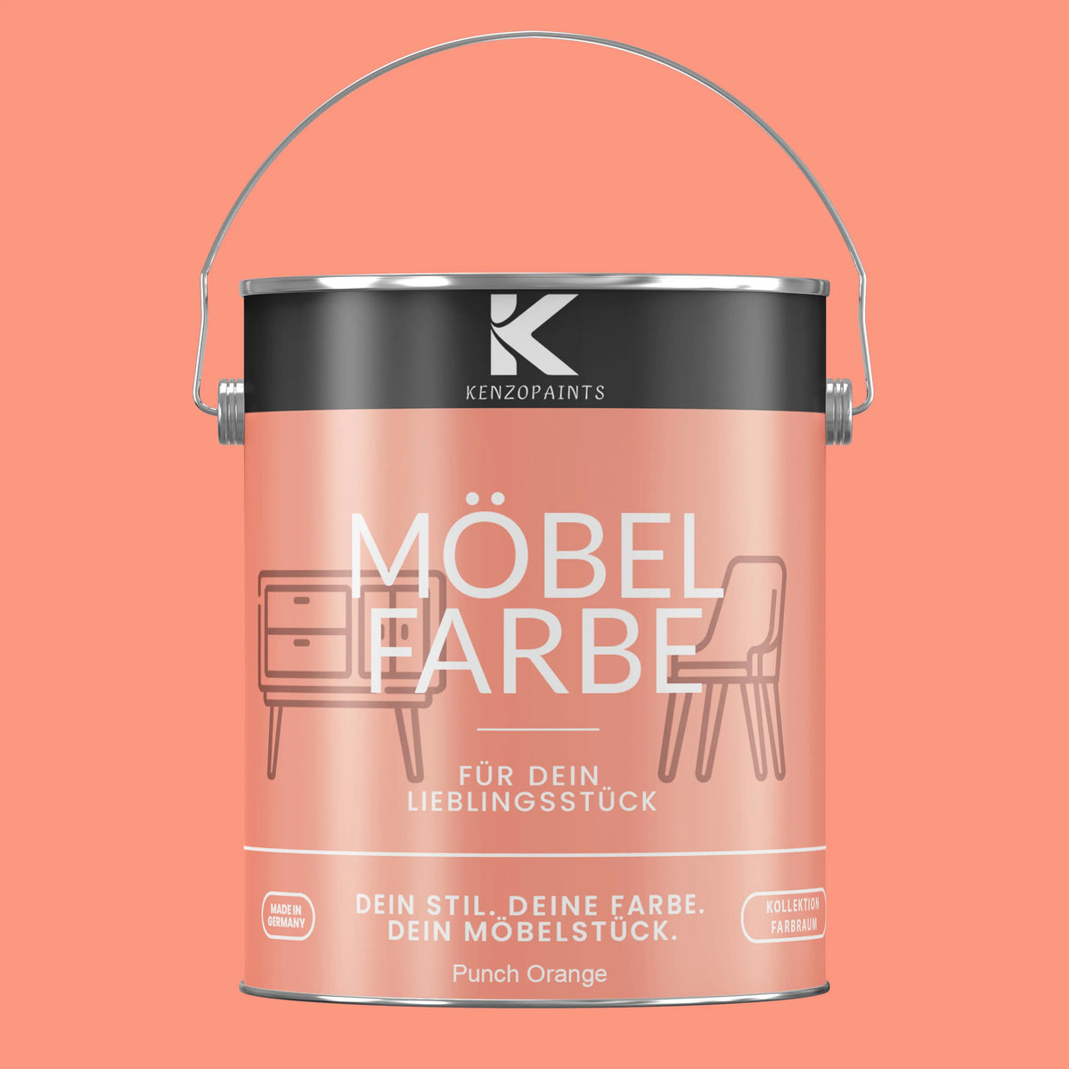 Kenzopaints Möbelfarbe - Punch Orange Kenzopaints