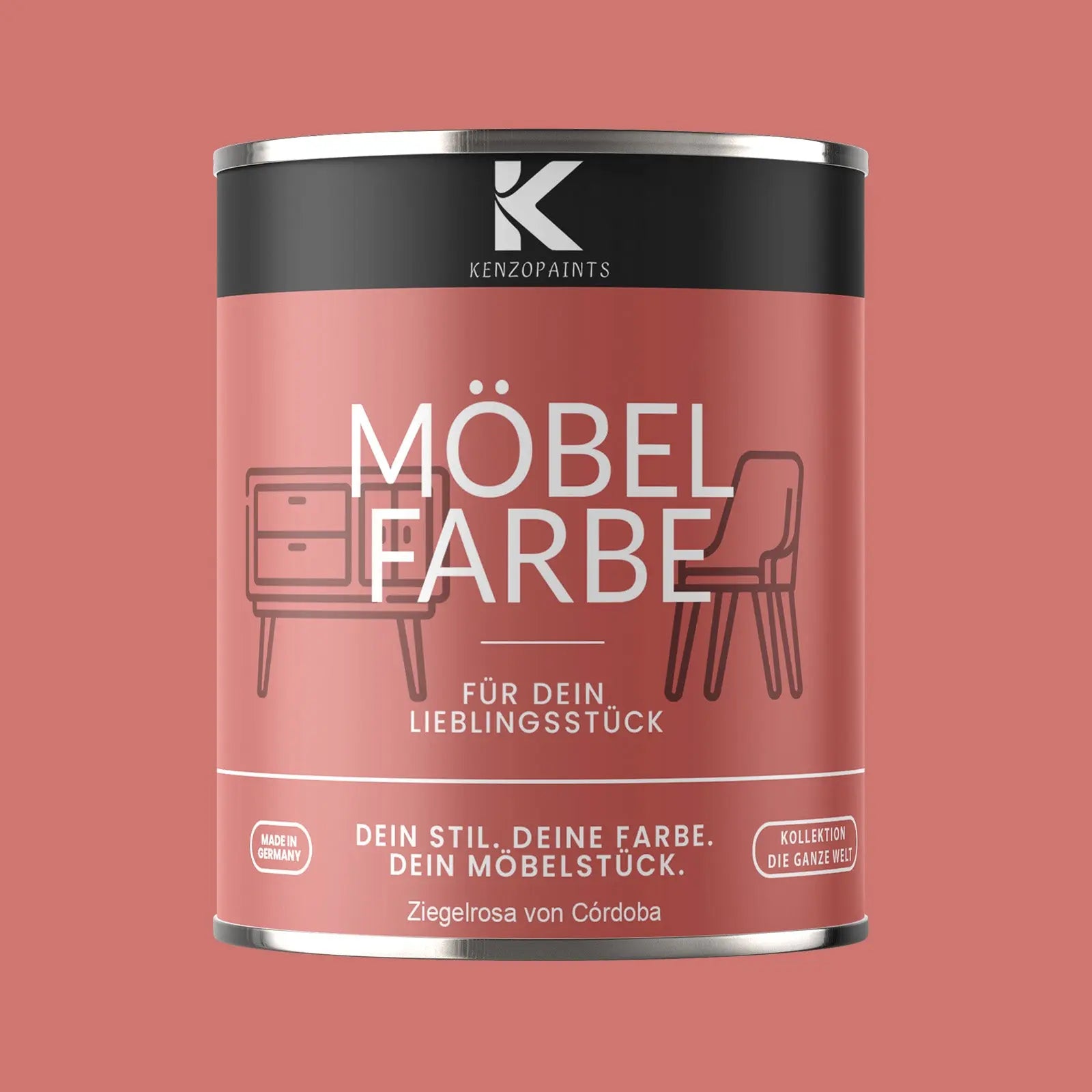 Kenzopaints Möbelfarbe - Ziegelrosa von Córdoba