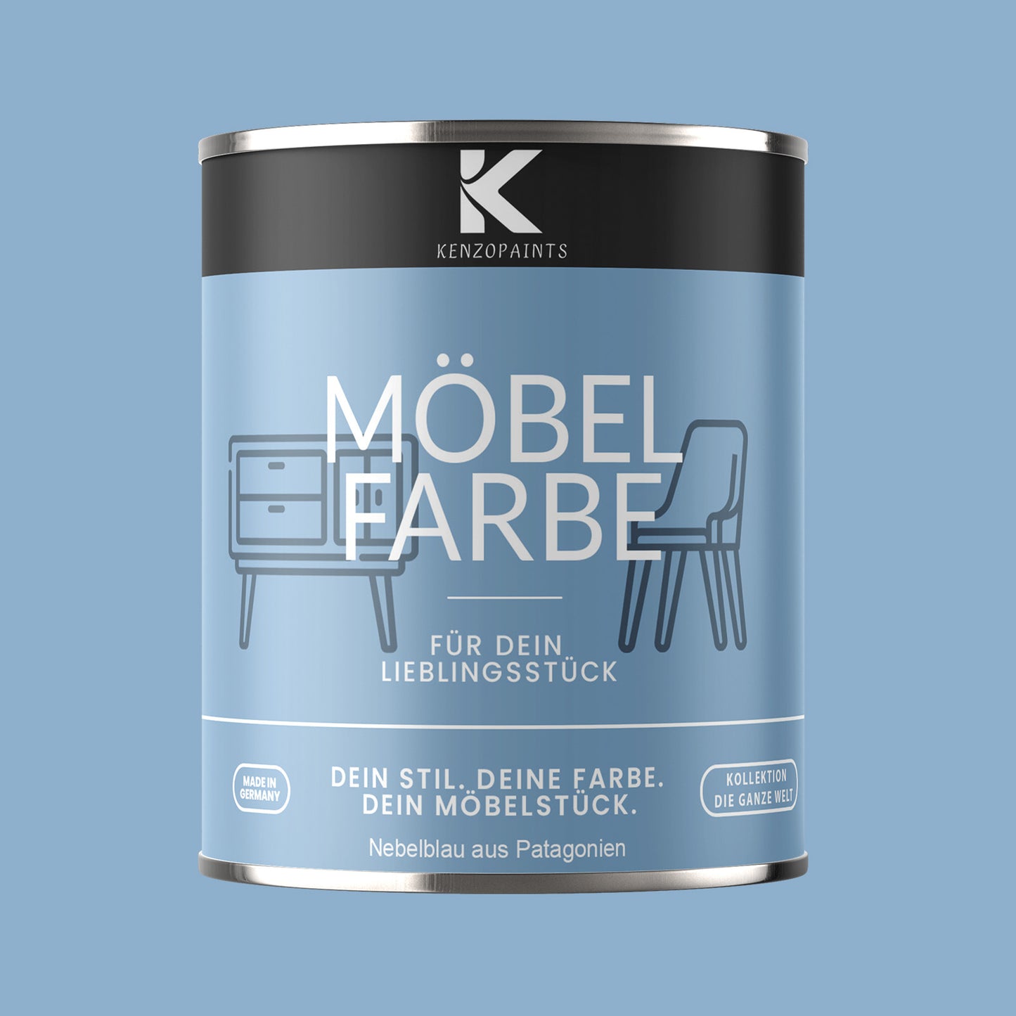 Kenzopaints Möbelfarbe - Nebelblau aus Patagonien