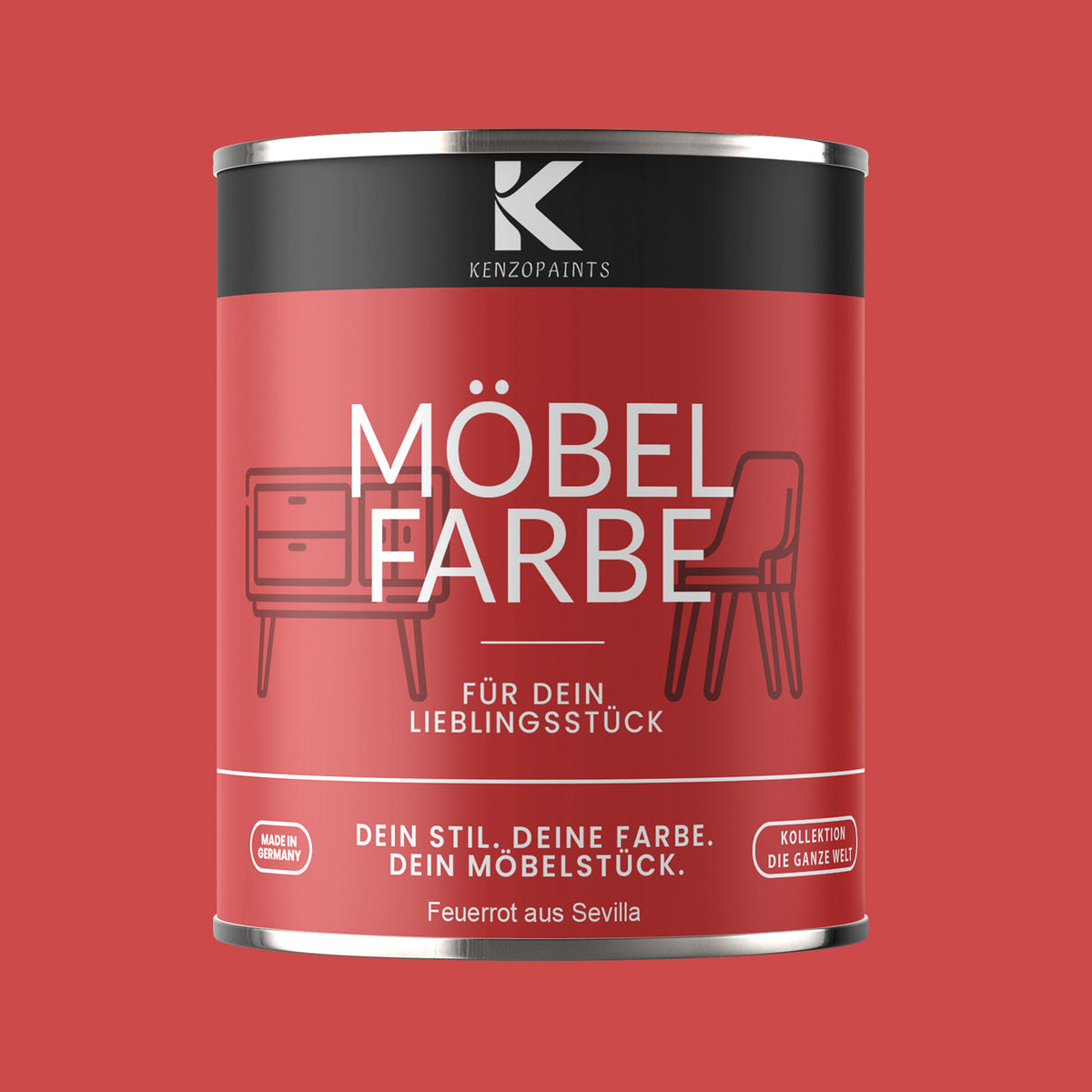 Kenzopaints Möbelfarbe - Feuerrot von Sevilla
