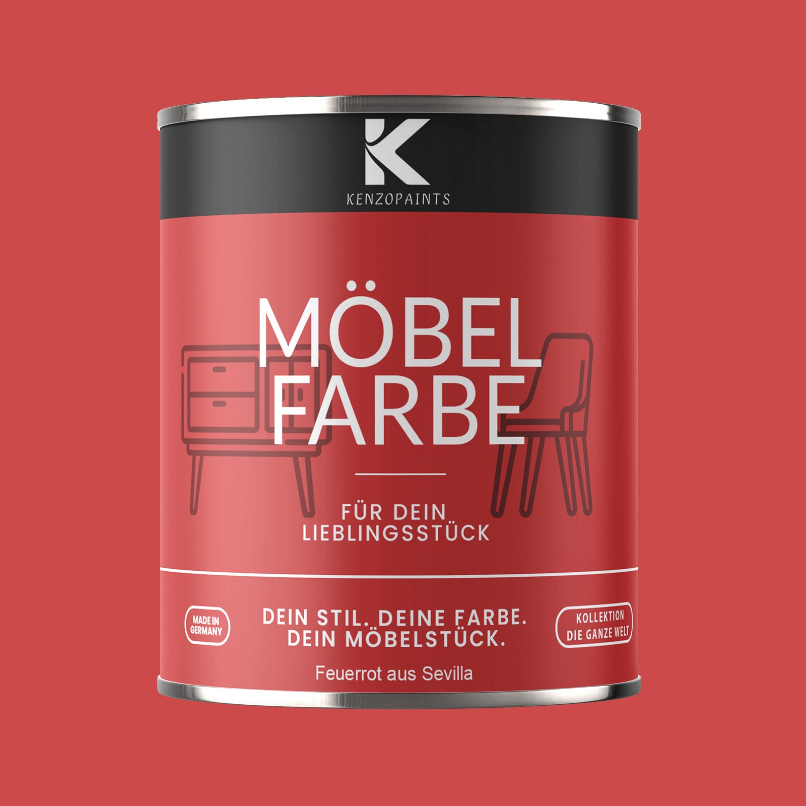 Kenzopaints Möbelfarbe - Feuerrot von Sevilla