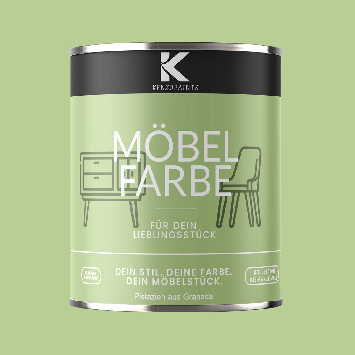 Kenzopaints Möbelfarbe - Pistaziengrün aus Granada