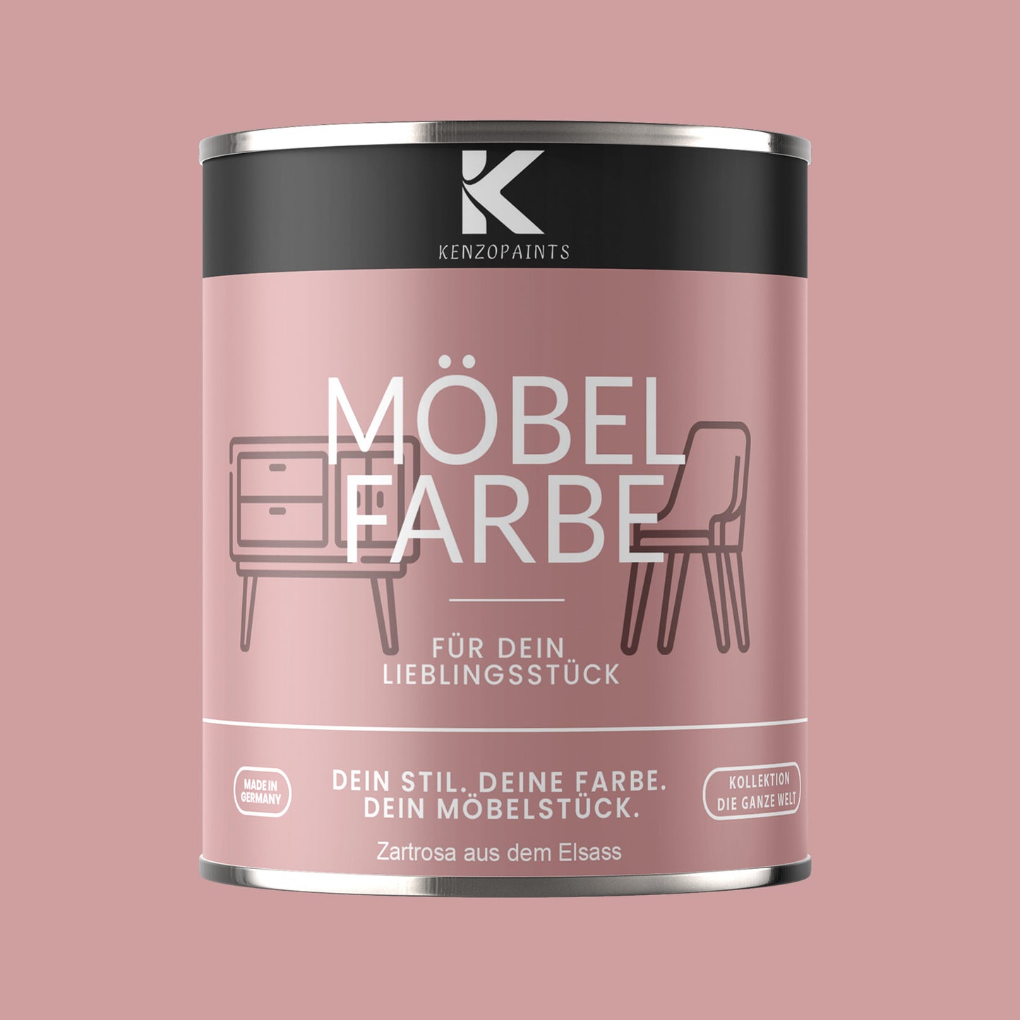 Kenzopaints Möbelfarbe - Zartrosa aus dem Elsass