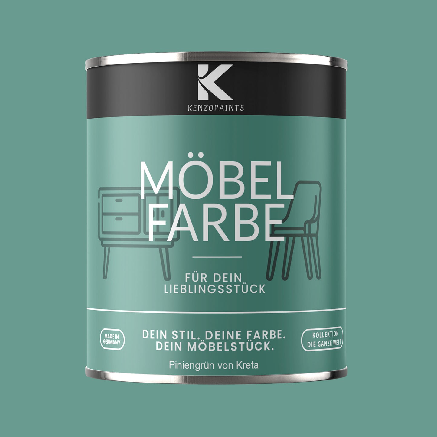 Kenzopaints Möbelfarbe - Piniengrün von Kreta