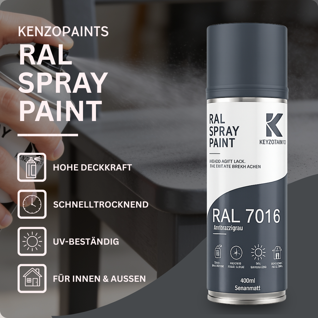 Kenzopaints RAL 9005 Tiefschwarz Spraydose 400ml Matt