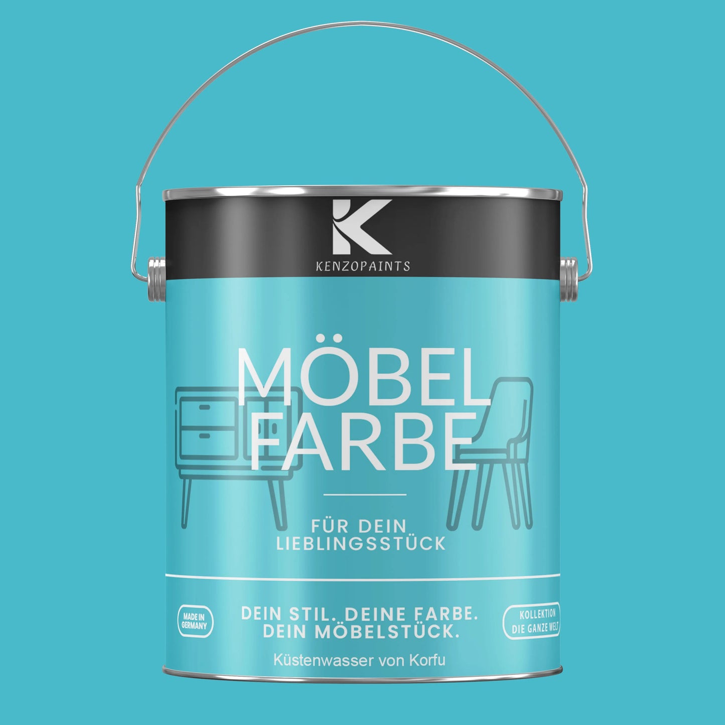 Kenzopaints Möbelfarbe - Küstenwasser von Korfu