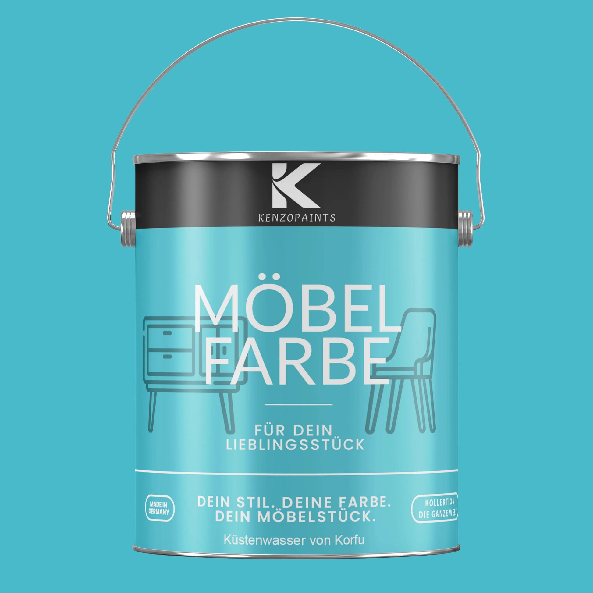 Kenzopaints Möbelfarbe - Küstenwasser von Korfu