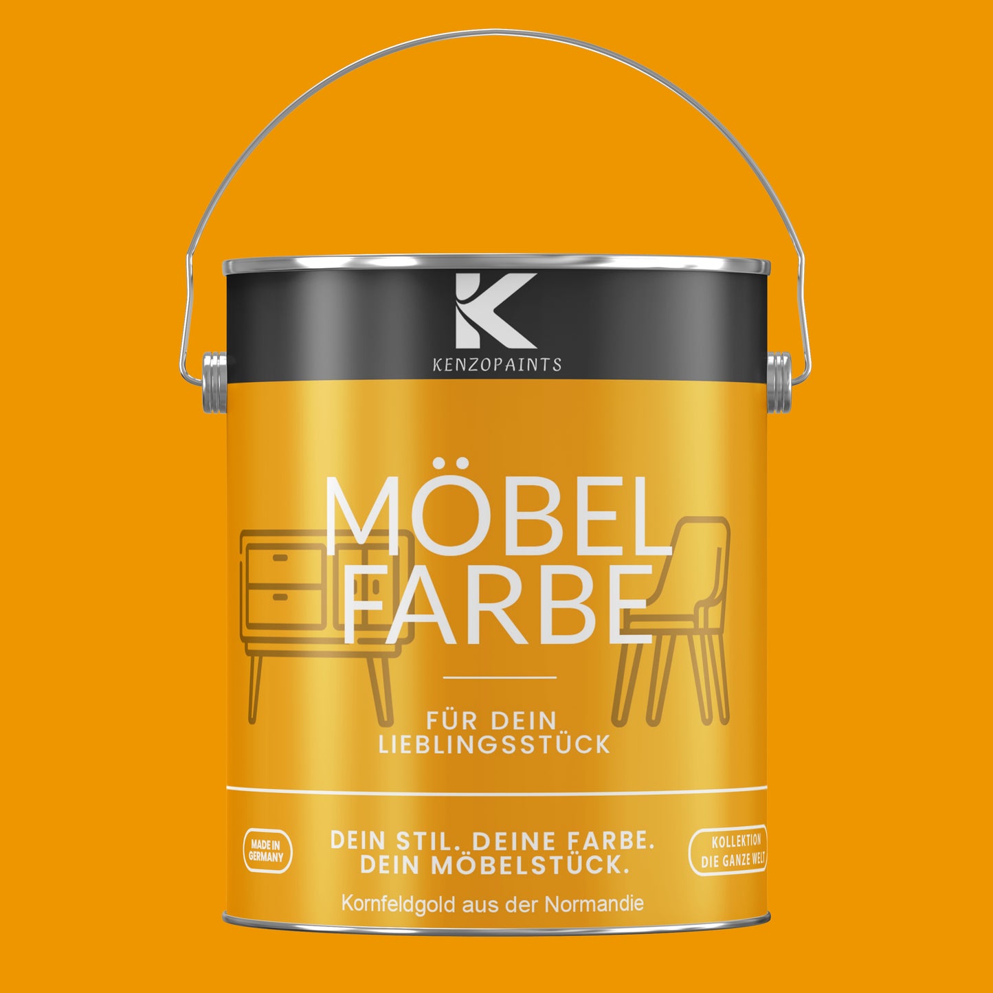 Kenzopaints Möbelfarbe - Kornfeldgold aus der Normandie