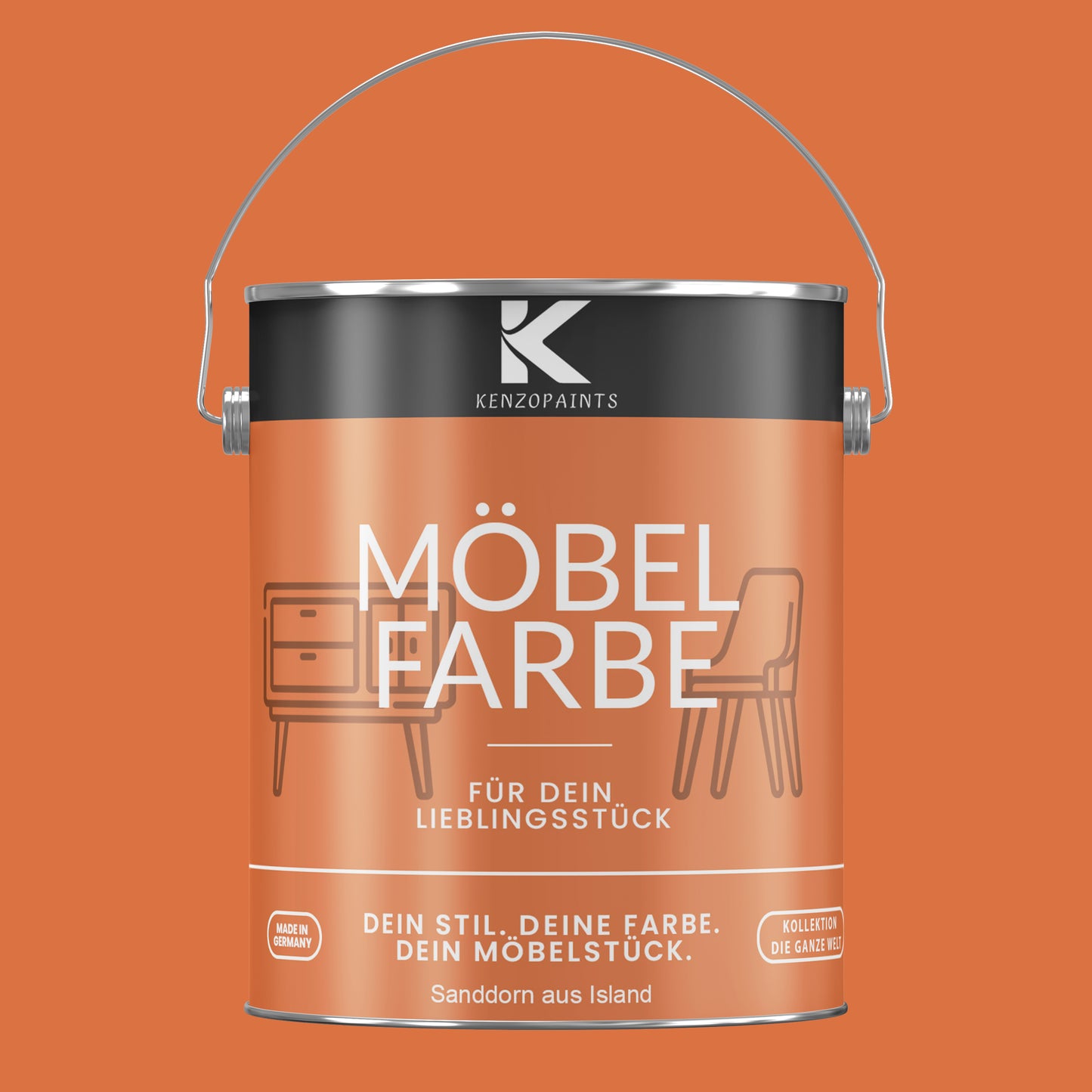Kenzopaints Möbelfarbe - Sanddorn aus Island
