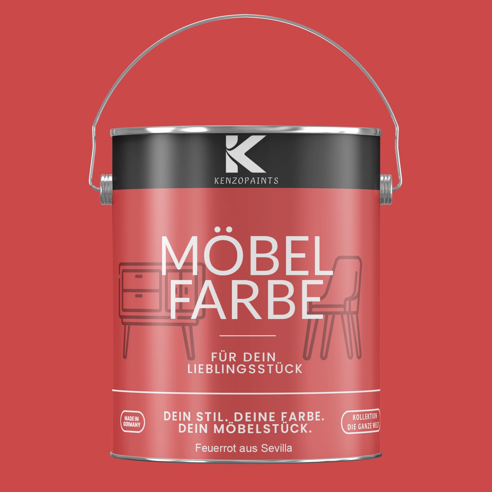 Kenzopaints Möbelfarbe - Feuerrot von Sevilla