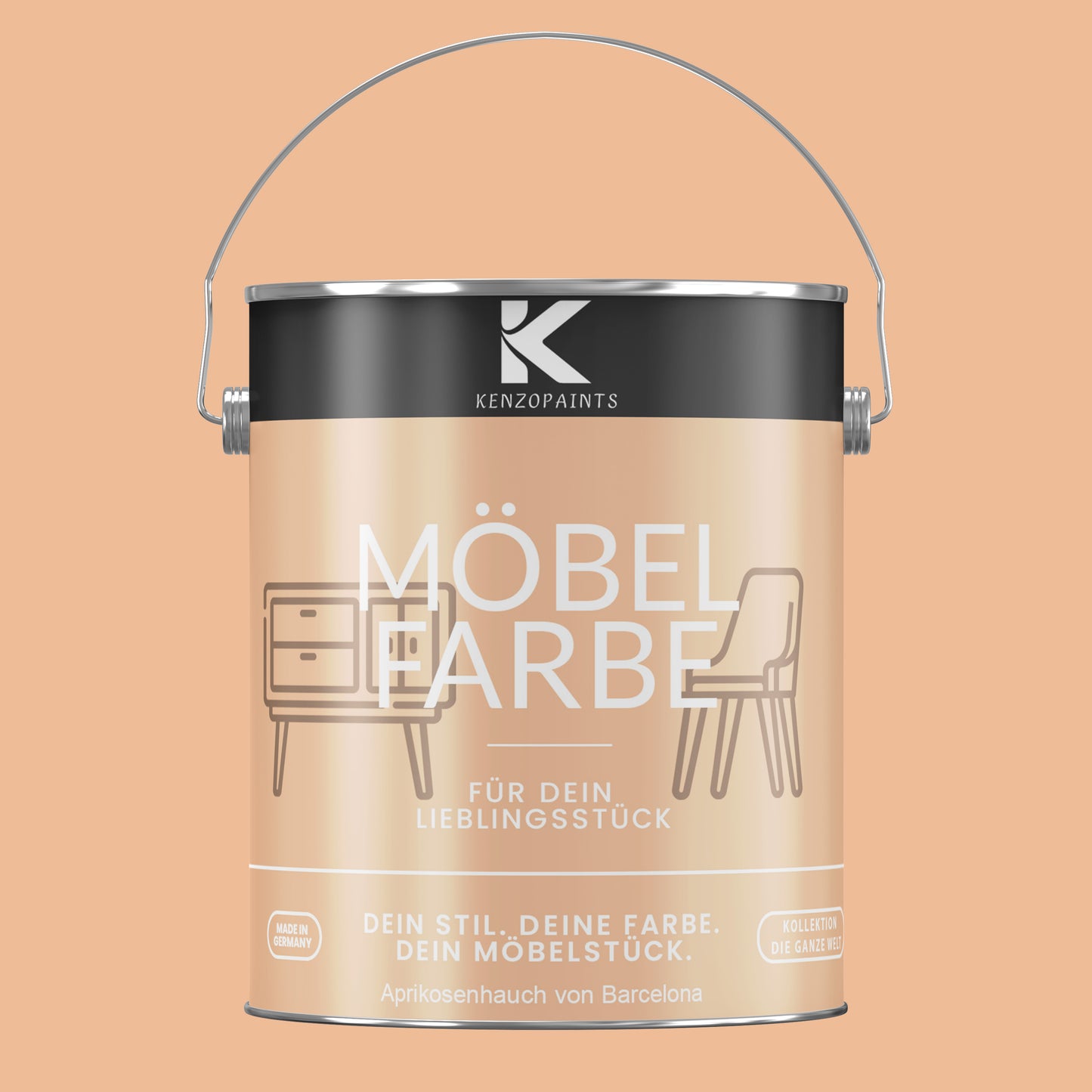 Kenzopaints Möbelfarbe - Aprikosenhauch von Barcelona