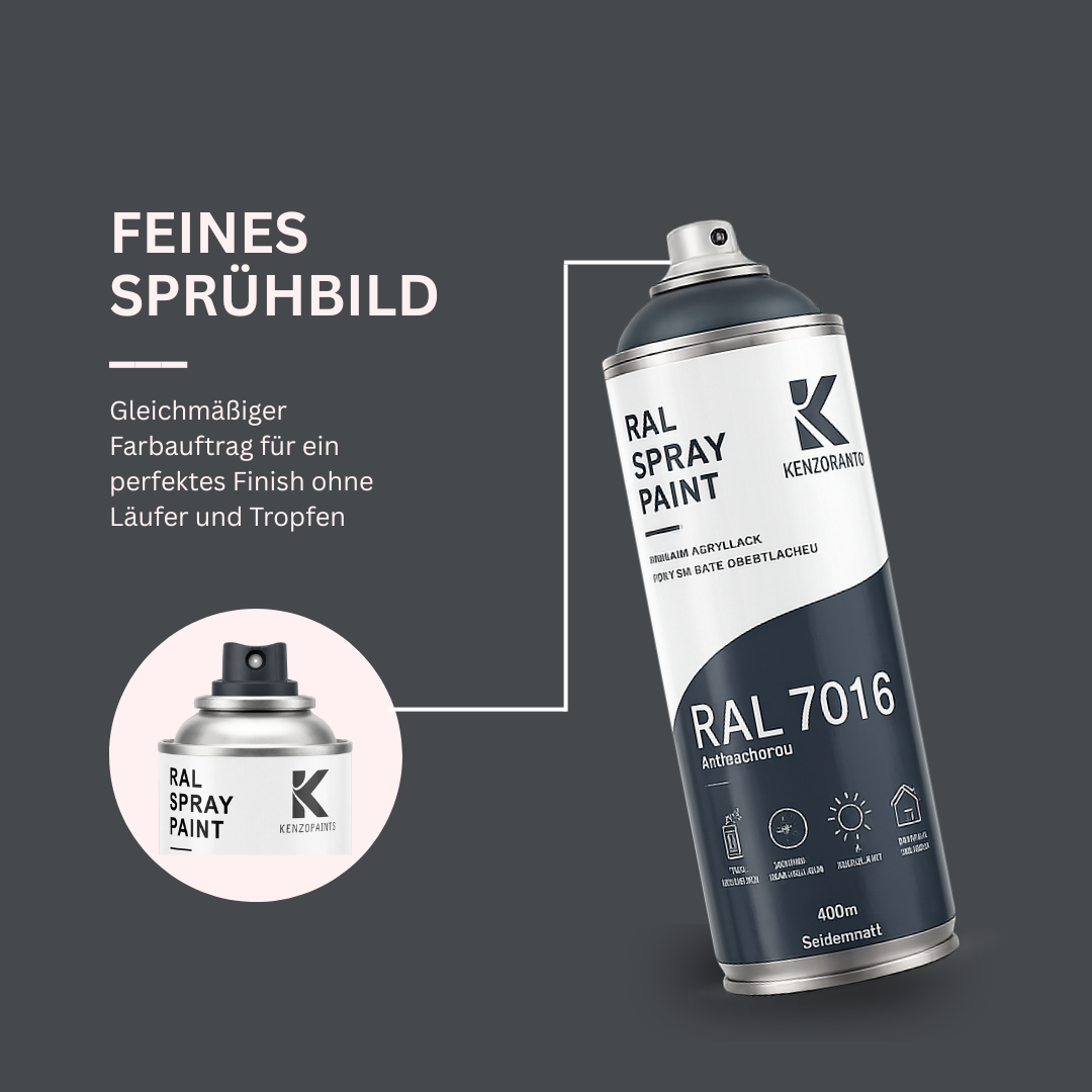 Kenzopaints RAL 9005 Tiefschwarz Spraydose 400ml Matt