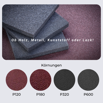 Contura Schleifvlies Set 100x170mm 4 Stück P120-P600 Schleifpads für Metall Holz Stahl Kunststoff