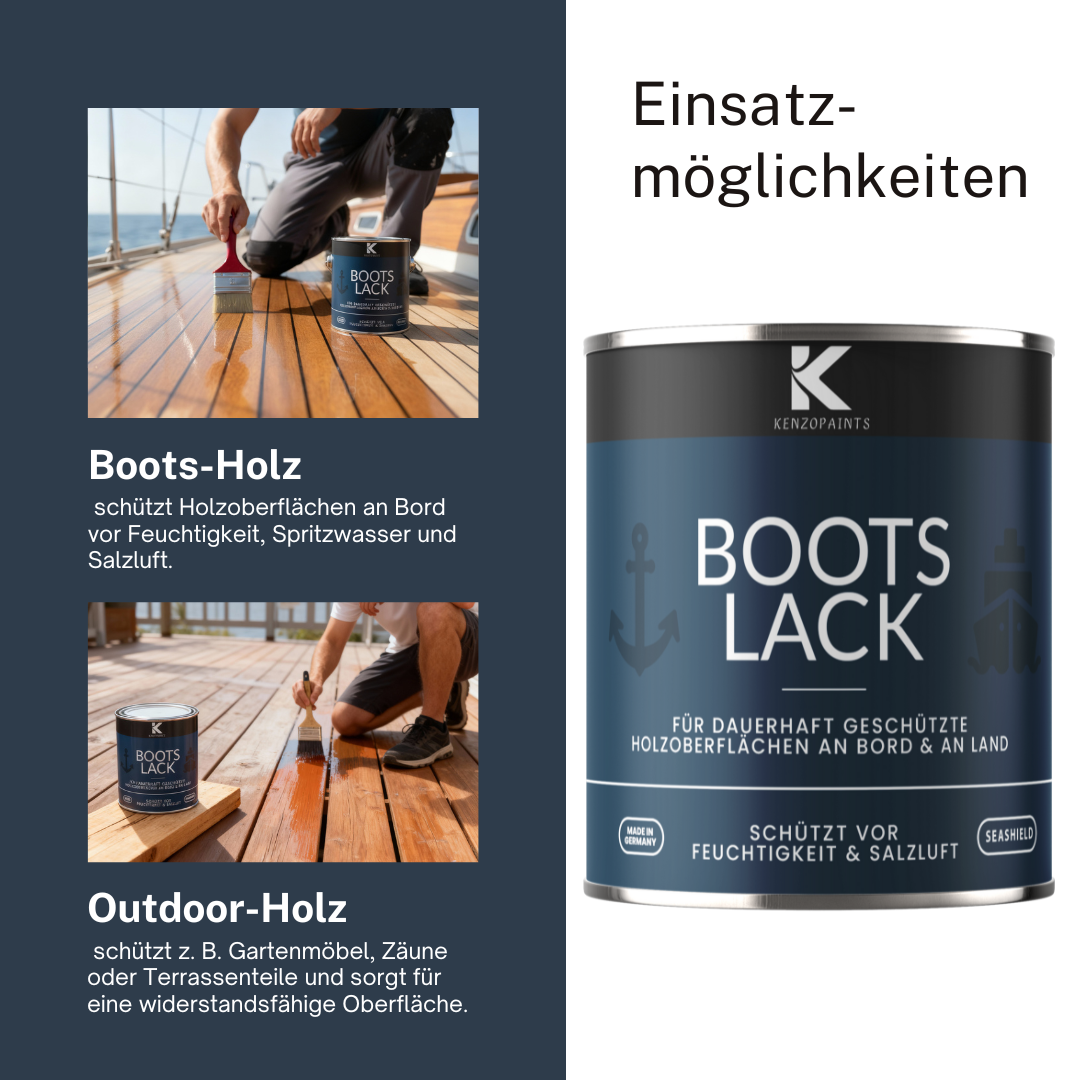 Kenzopaints Bootslack Holzsiegel Klarlack - Seidenmatt