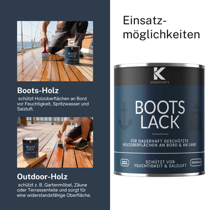 Kenzopaints Bootslack Holzsiegel Klarlack - Seidenmatt