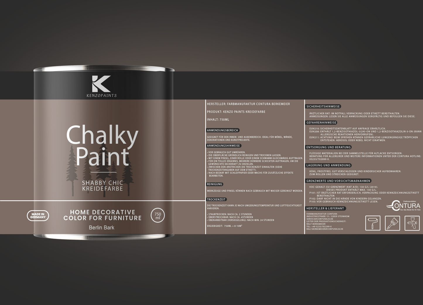 Kenzopaints Chalky Paint - Berlin Bark