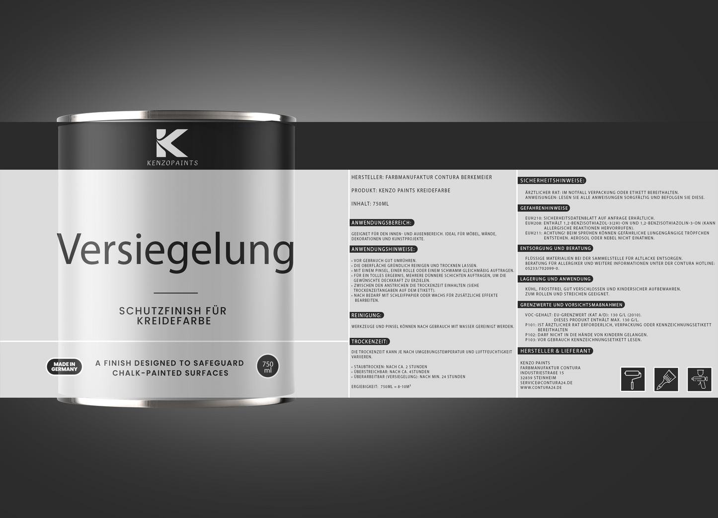 Kenzopaints Siegellack / Versiegelung 750ml