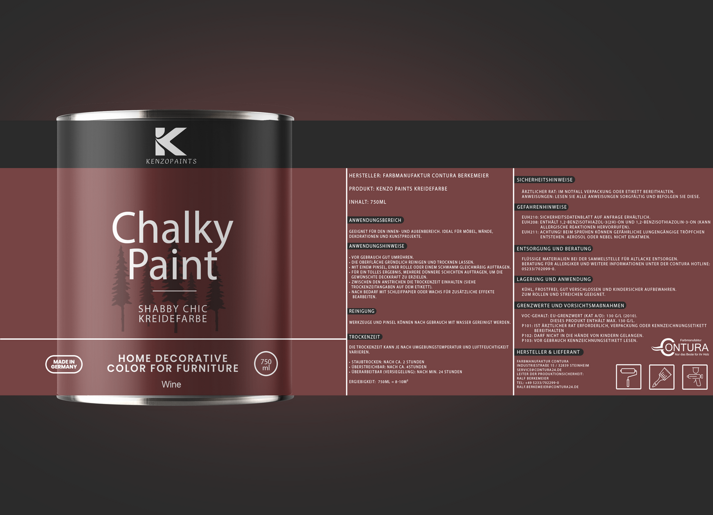 Kenzopaints Chalky Paint - Wine