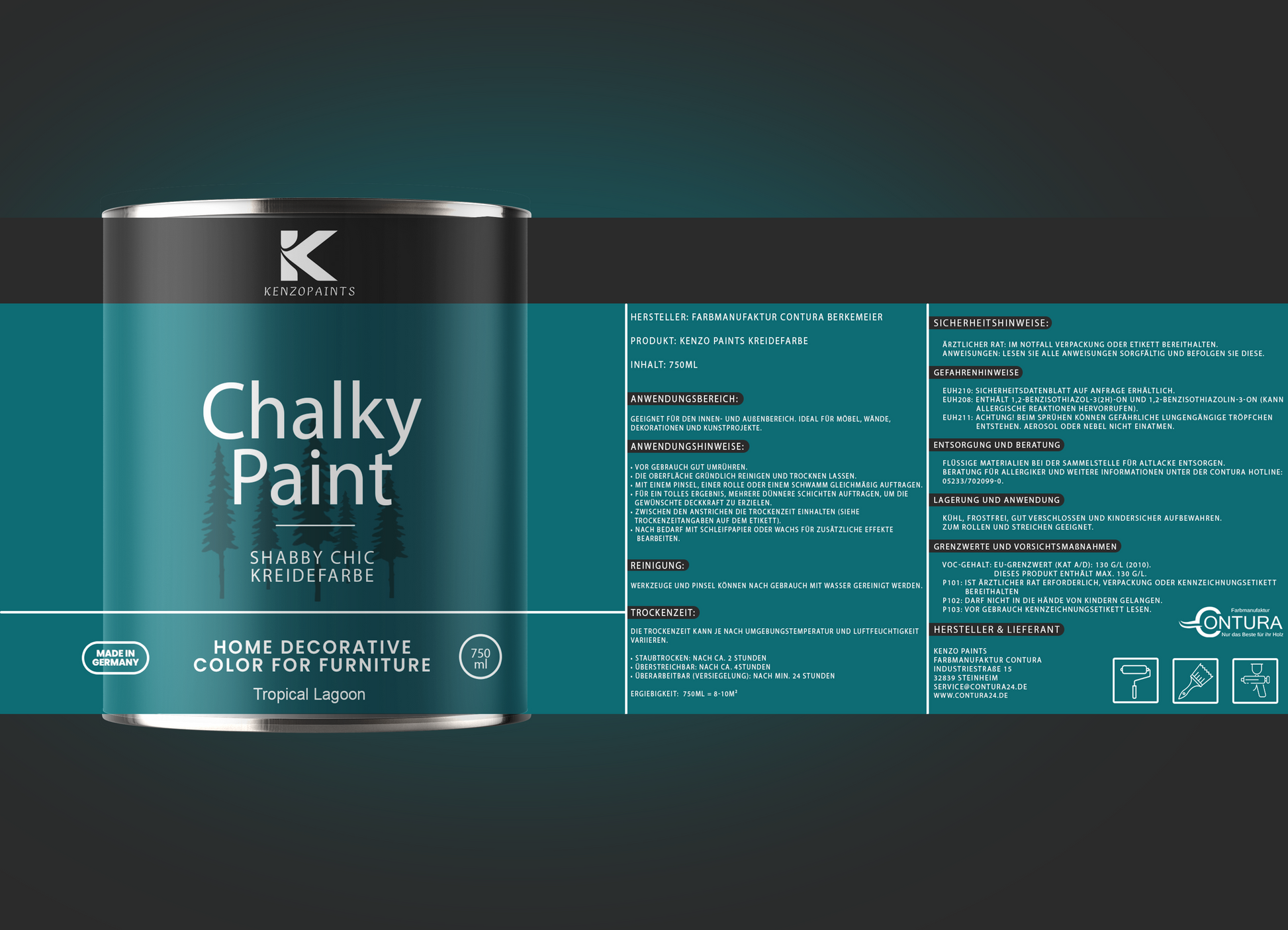 Kenzopaints Chalky Paint - Tropical Lagoon