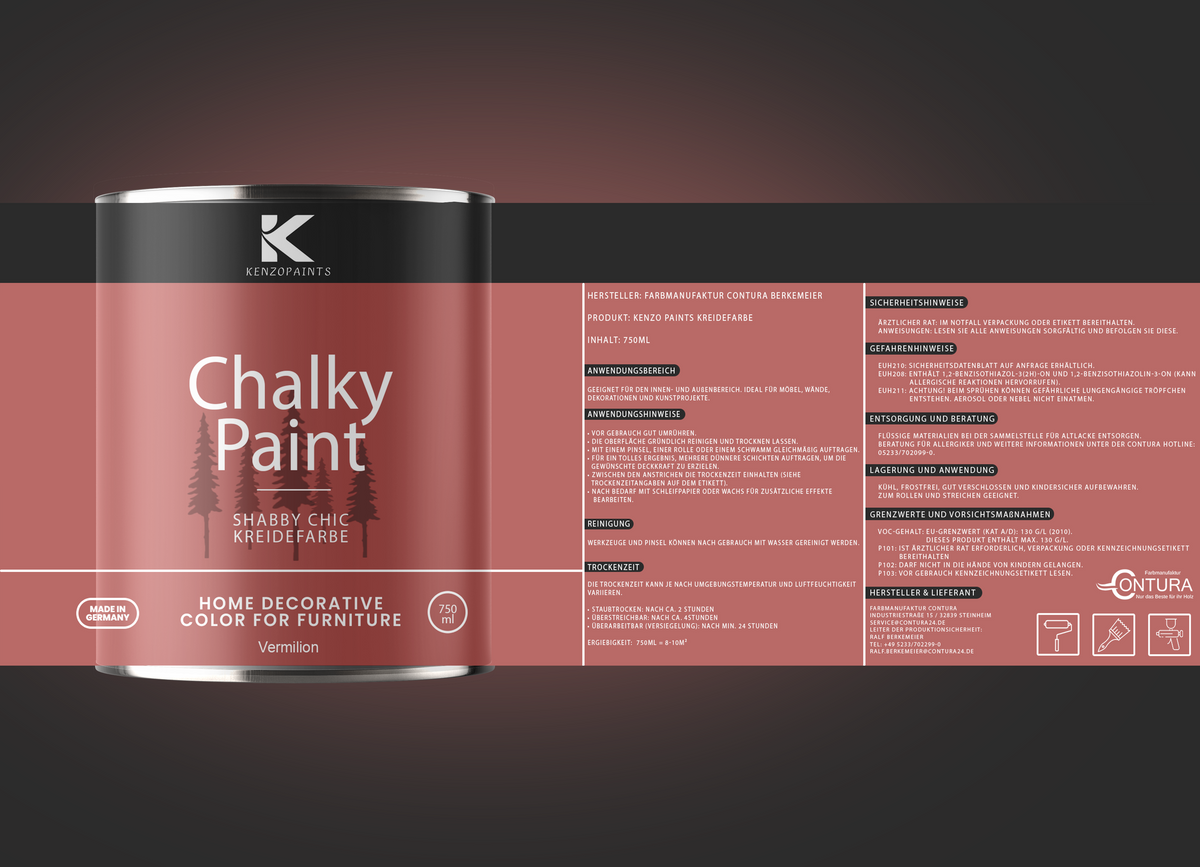 Kenzopaints Chalky Paint - Vermilion