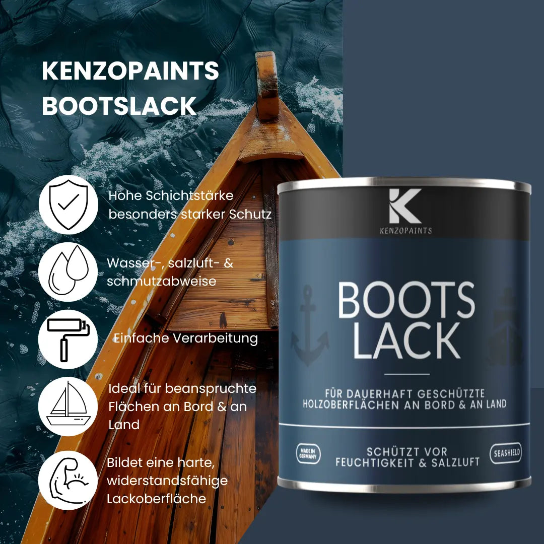Kenzopaints Bootslack Holzsiegel Klarlack - Glänzend
