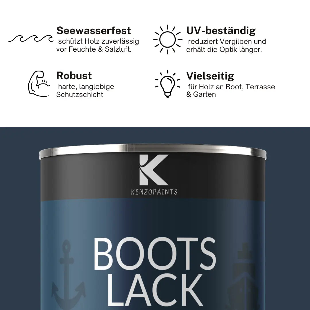 Kenzopaints Bootslack Holzsiegel Klarlack - Glänzend