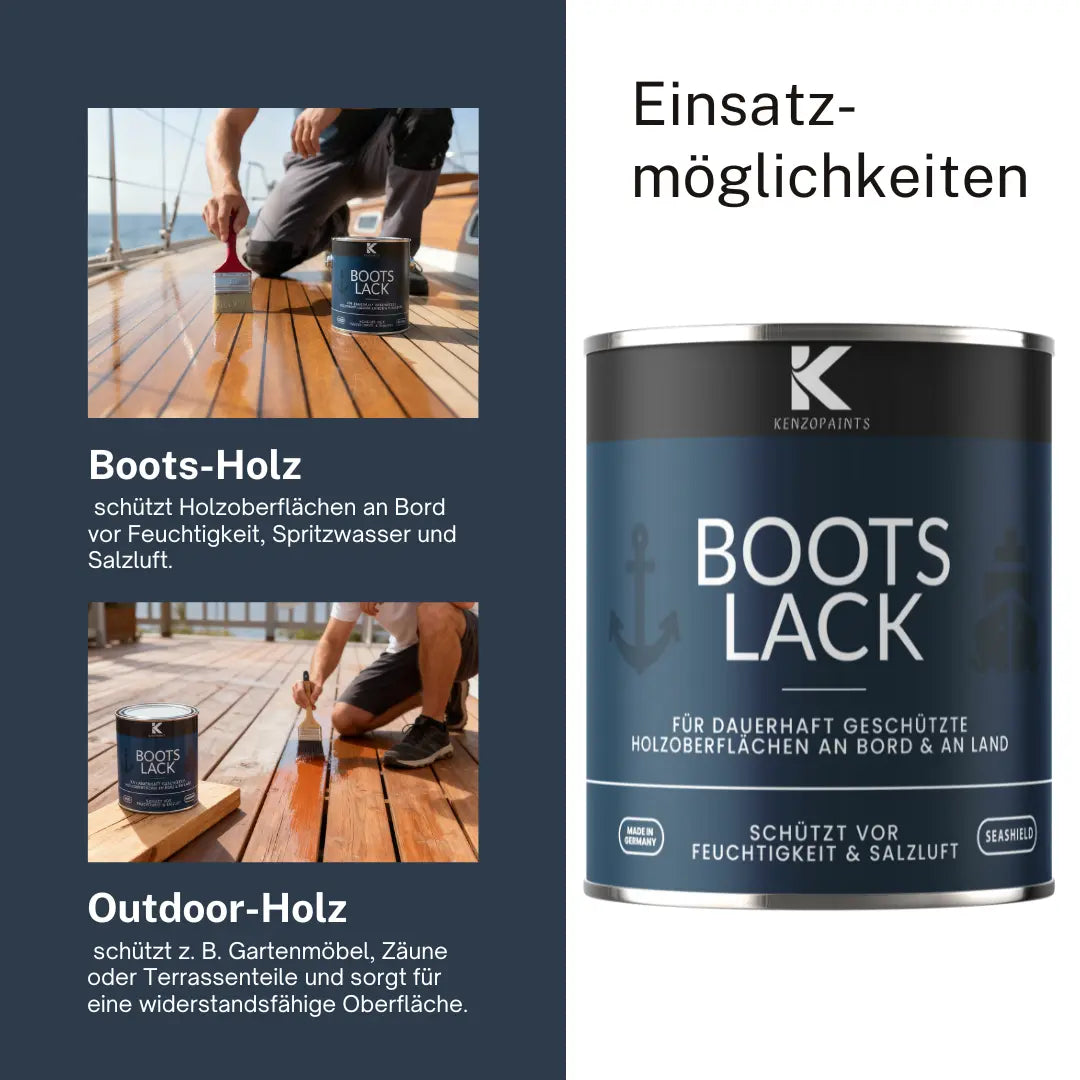 Kenzopaints Bootslack Holzsiegel Klarlack - Glänzend