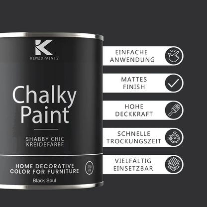 Kenzopaints Chalky Paint - Black Soul