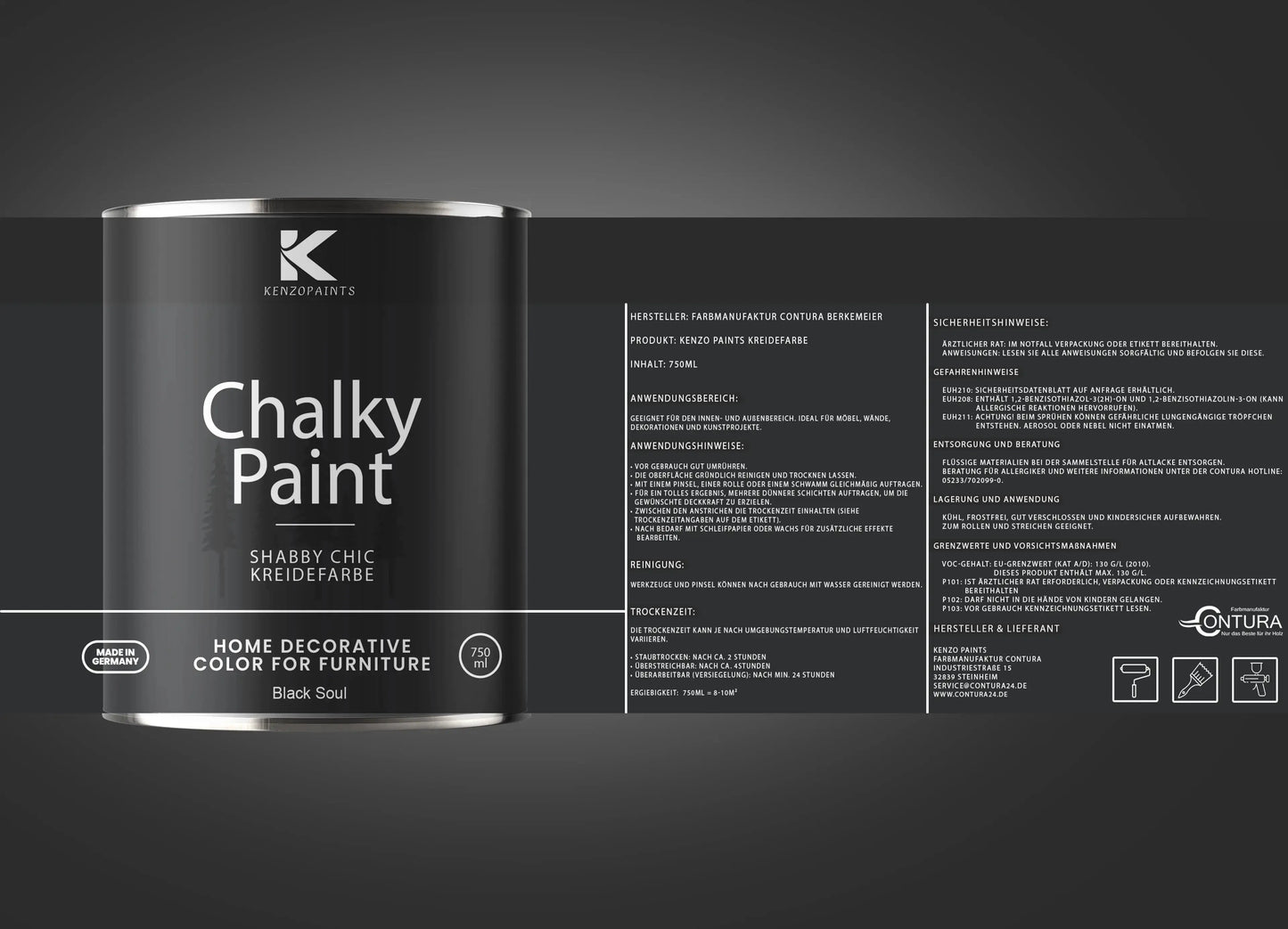 Kenzopaints Chalky Paint - Black Soul