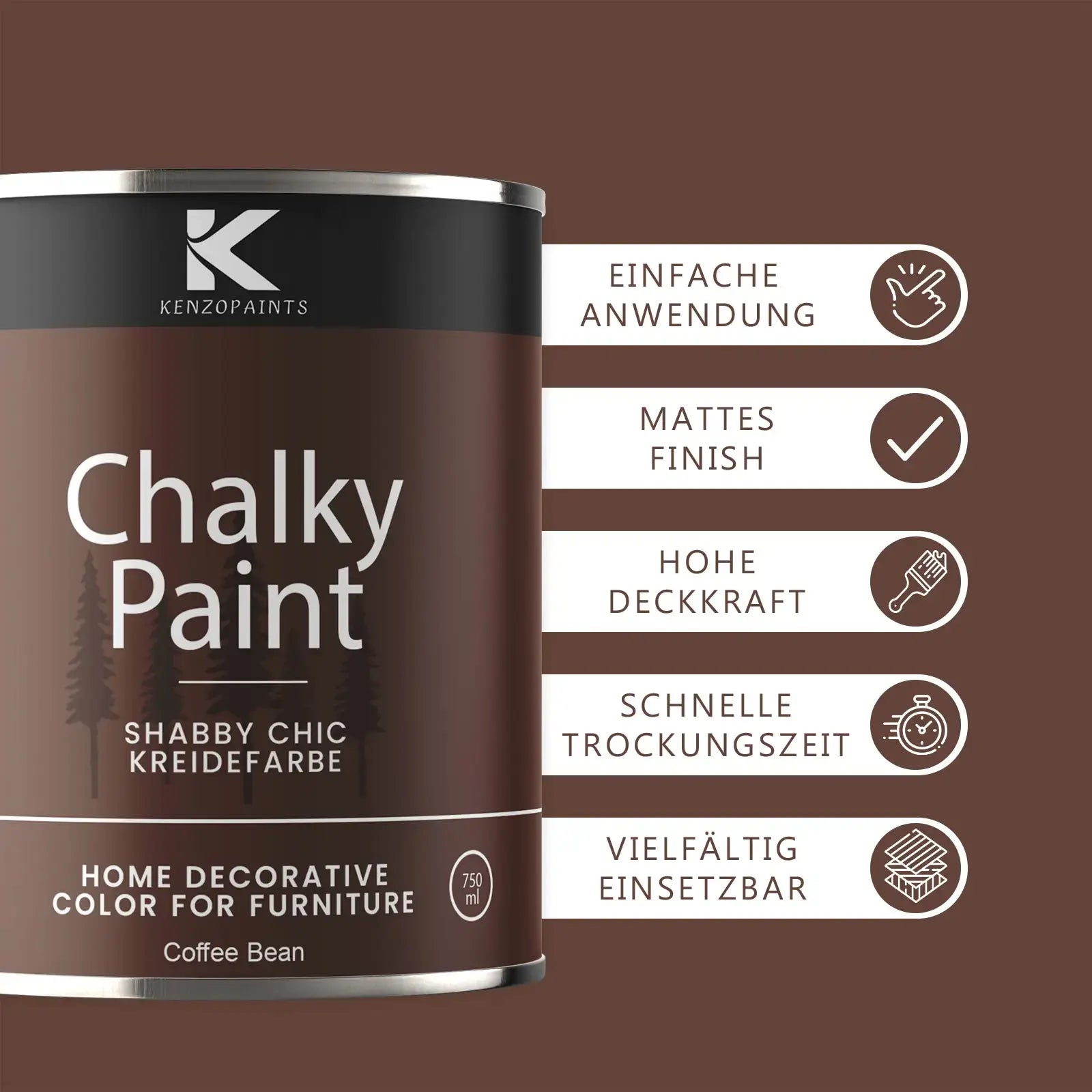 Kenzopaints Chalky Paint - Coffee Bean