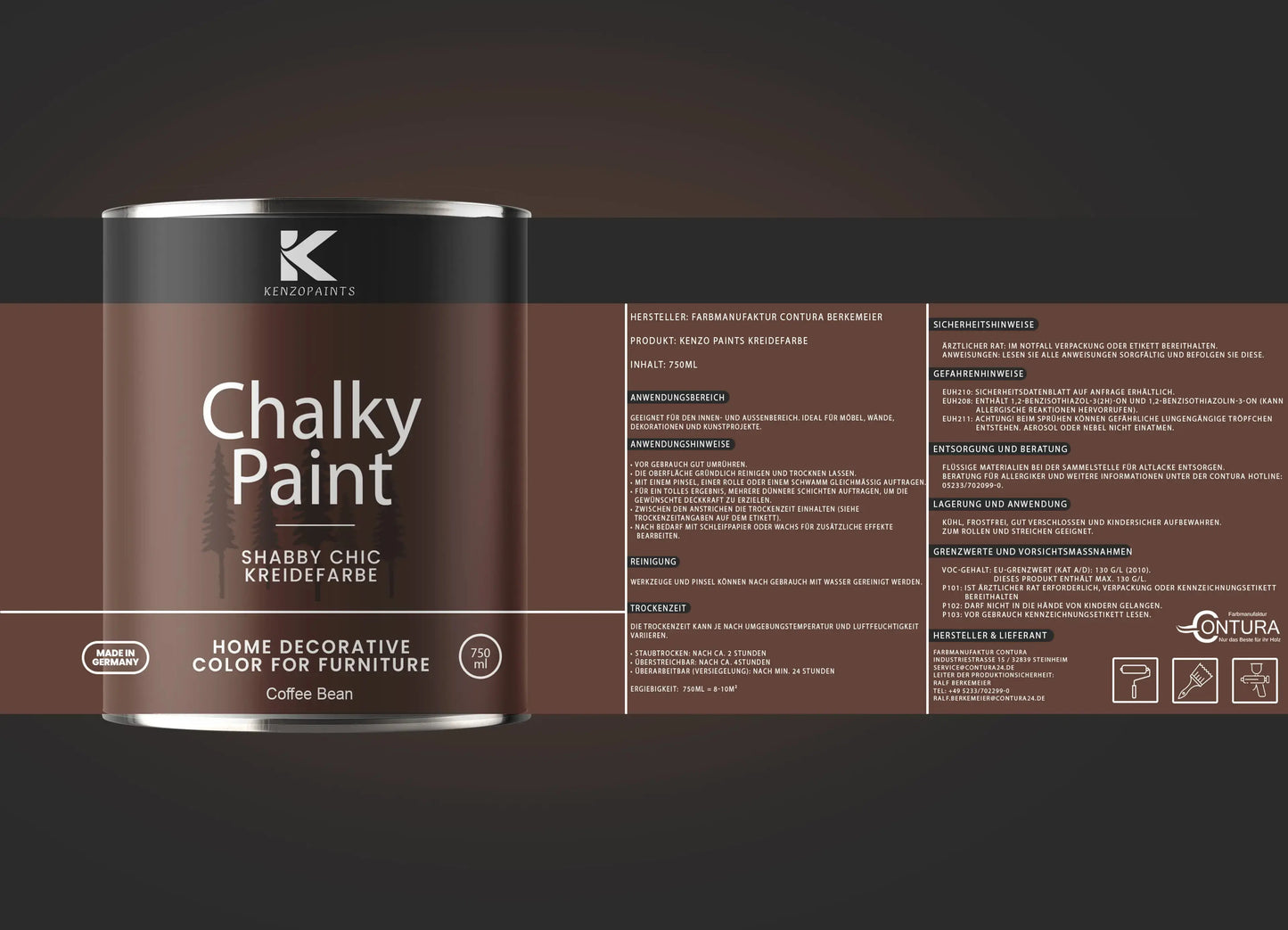 Kenzopaints Chalky Paint - Coffee Bean