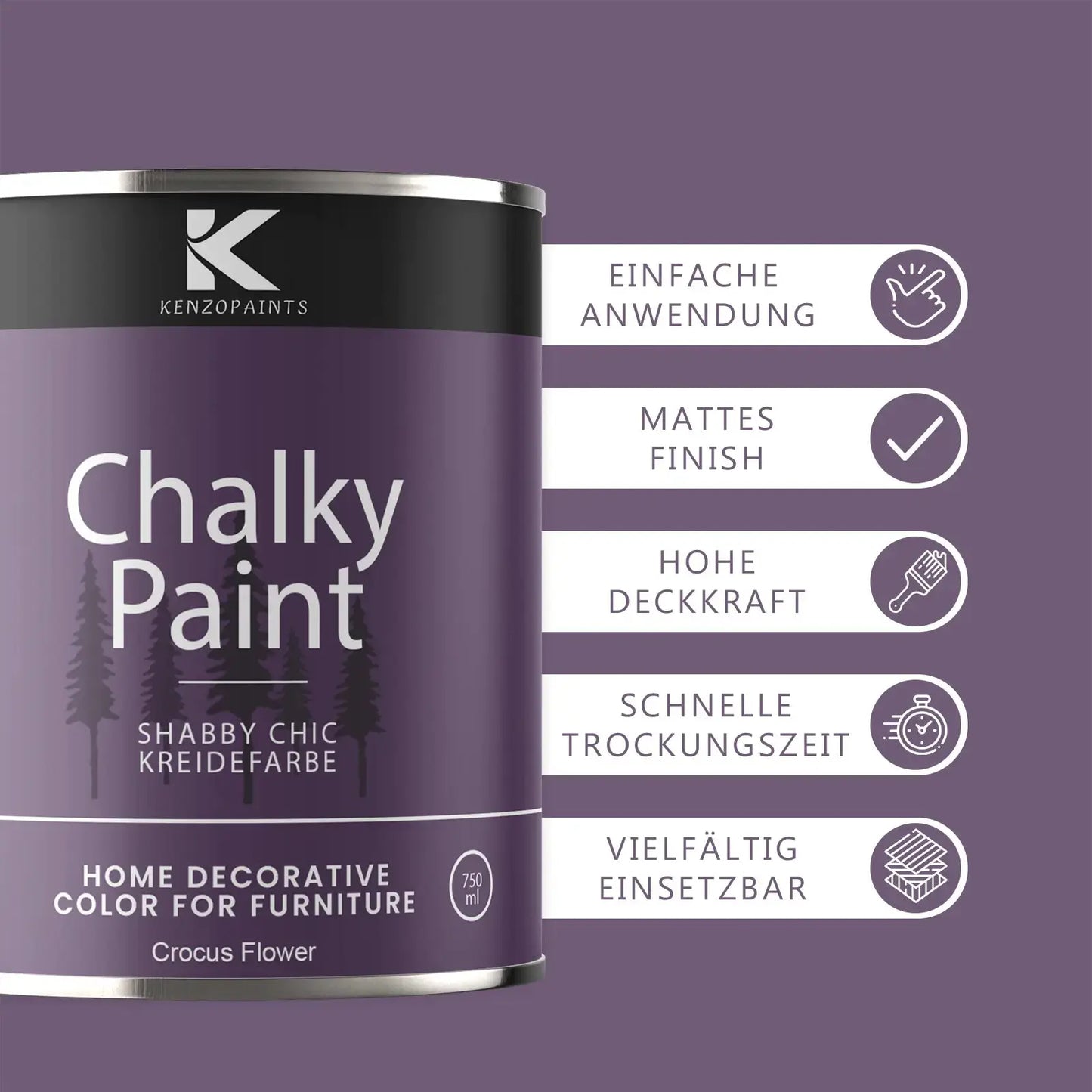 Kenzopaints Chalky Paint - Crocus Flower