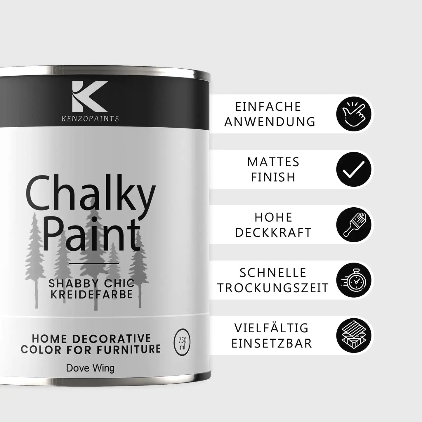 Kenzopaints Chalky Paint - Dove Wing