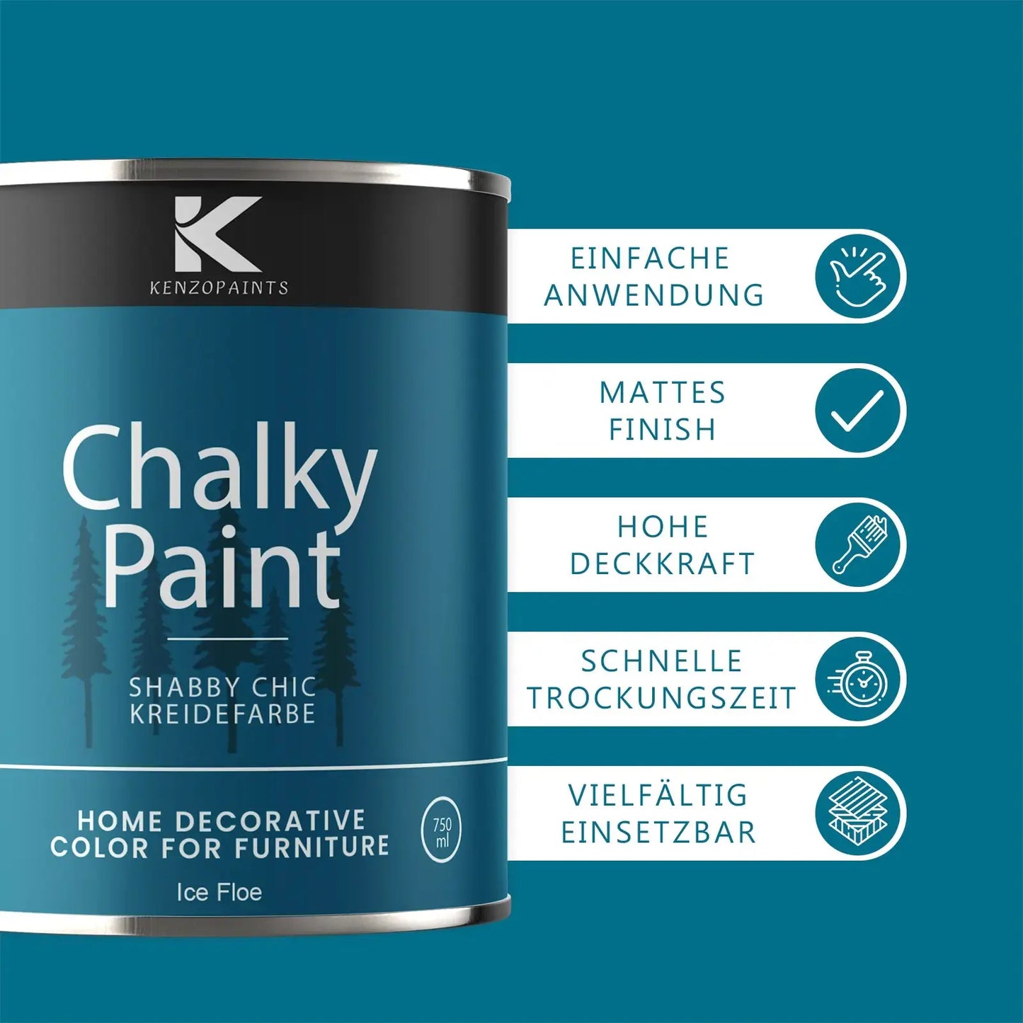 Kenzopaints Chalky Paint - Ice Floe