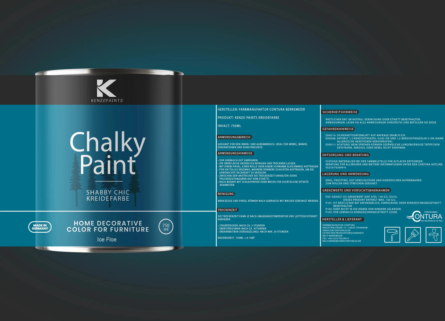 Kenzopaints Chalky Paint - Ice Floe