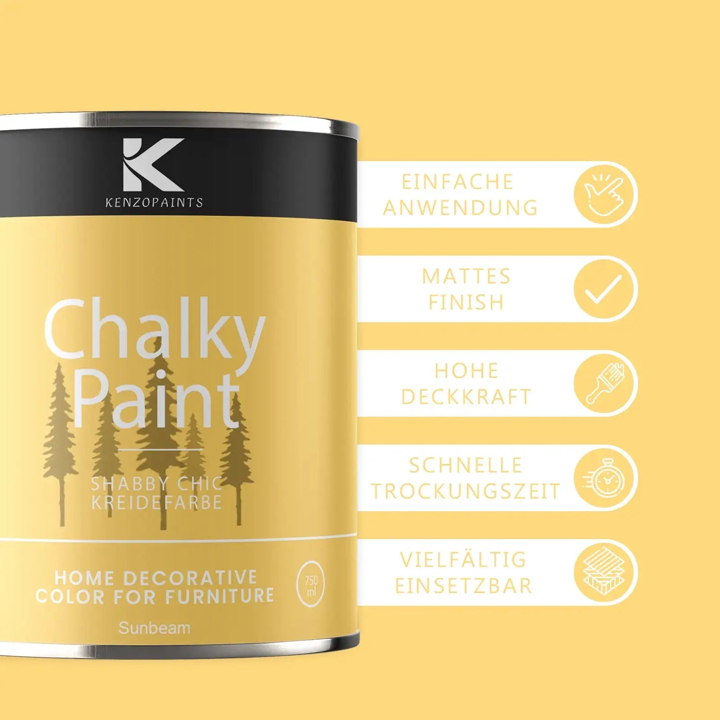 Kenzopaints Chalky Paint - Sunbeam