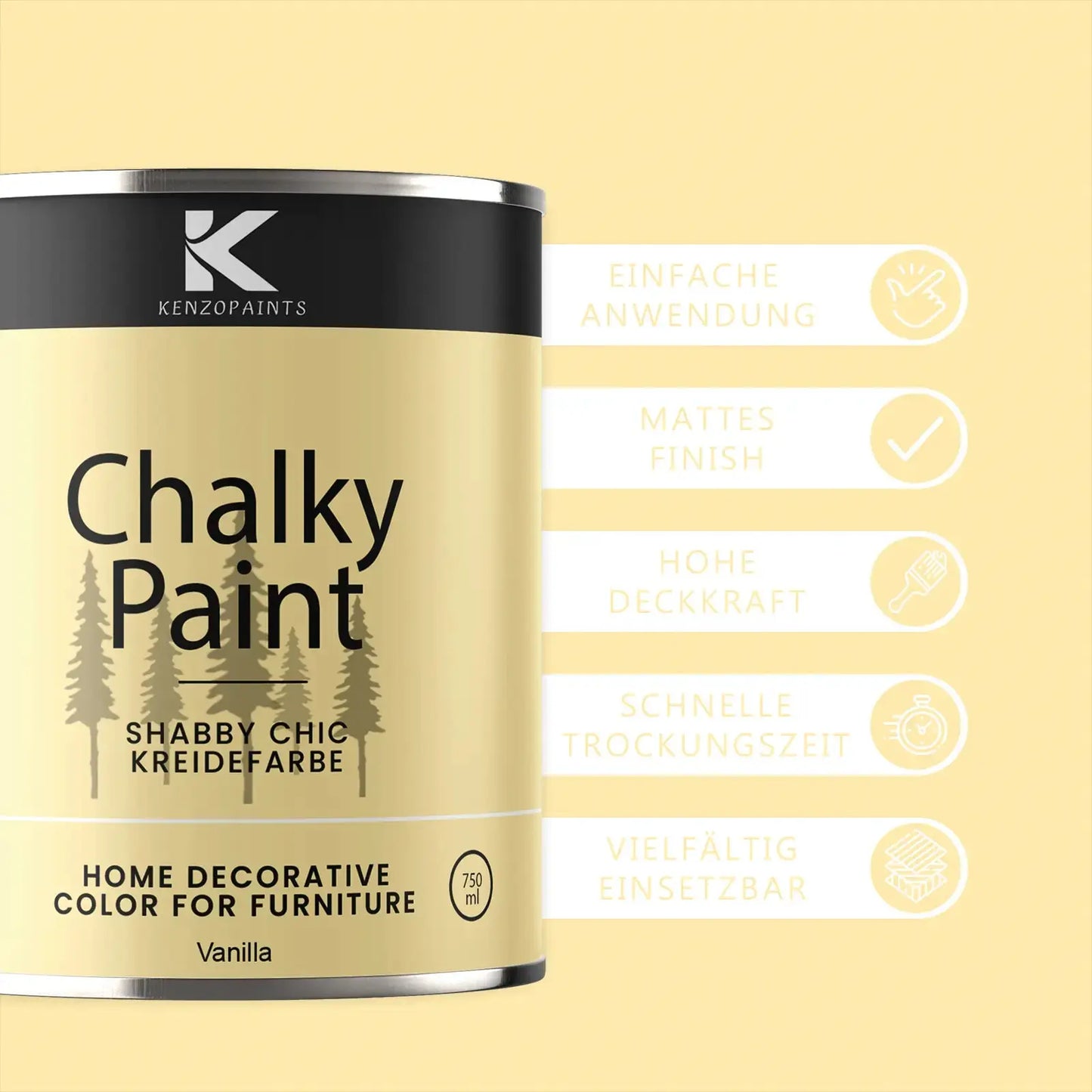Kenzopaints Chalky Paint - Vanilla